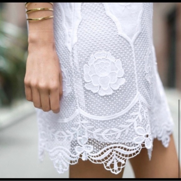 Ann Taylor White Cotton Lace Embroidered Tunic Dress Size Small - Picture 4 of 16